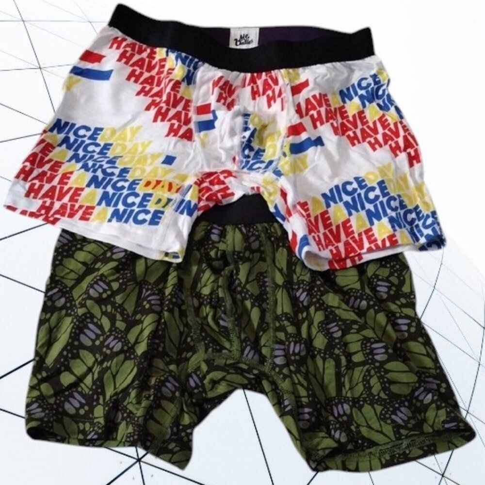 MeUndies New Bundle of 2 Vibrant Cool Prints Boxer Shorts Size Medium